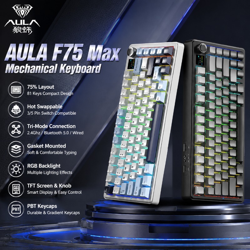 Pc Gaming Rgb - Механическая клавиатура AULA F75 Max, 75%