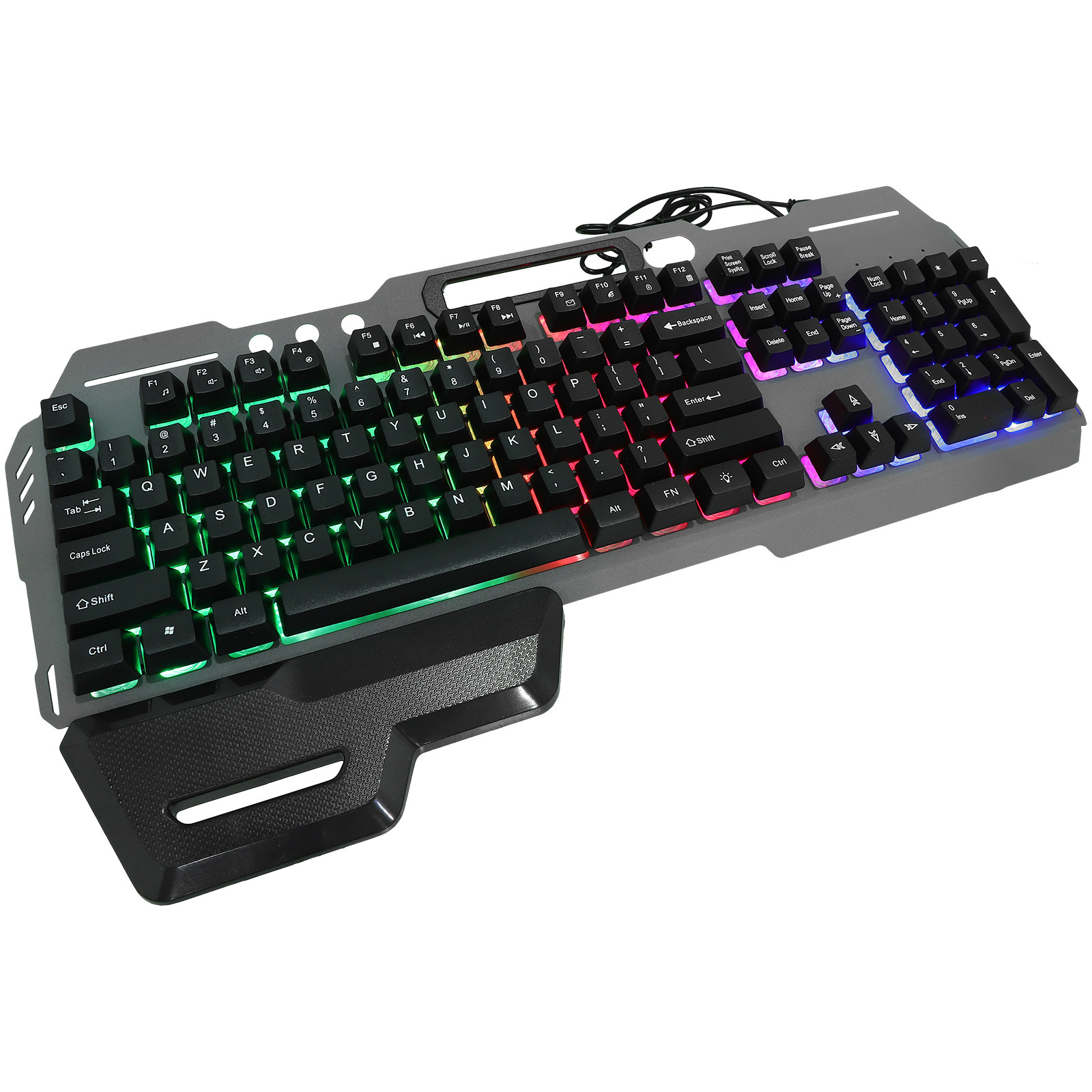 Pc Gaming Cafe - Эргономичная USB-игровая клавиатура, 104 клавиши, полноразмерная,