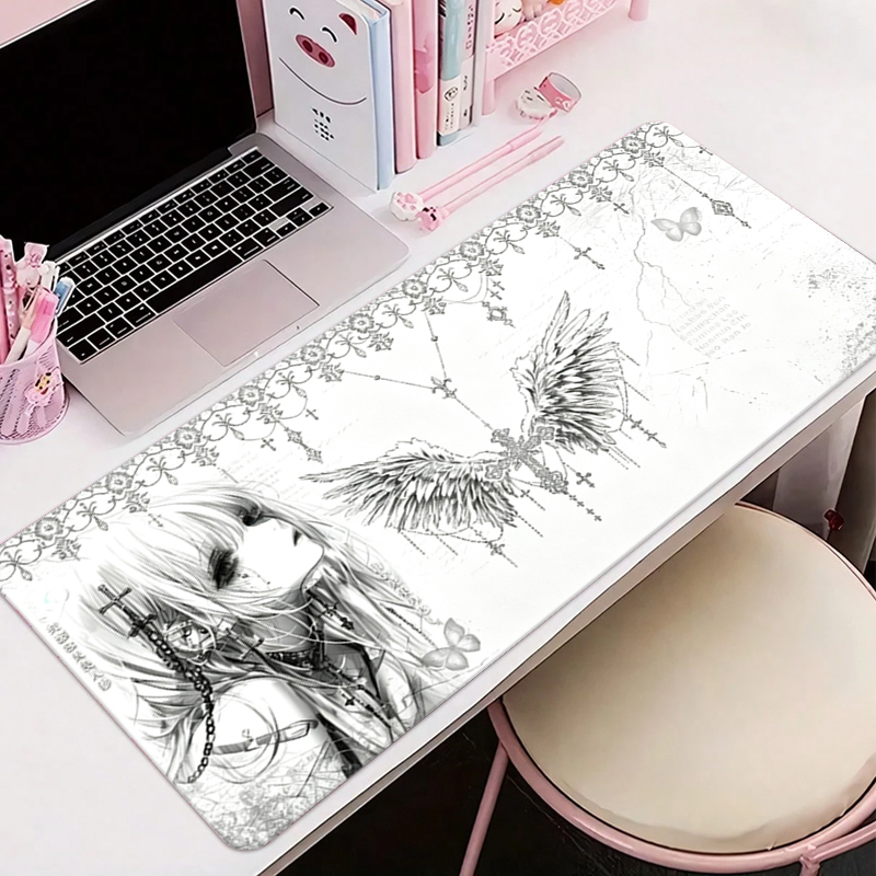 Gaming Desk Mat - Кожаный коврик для мыши, черно-белый, в