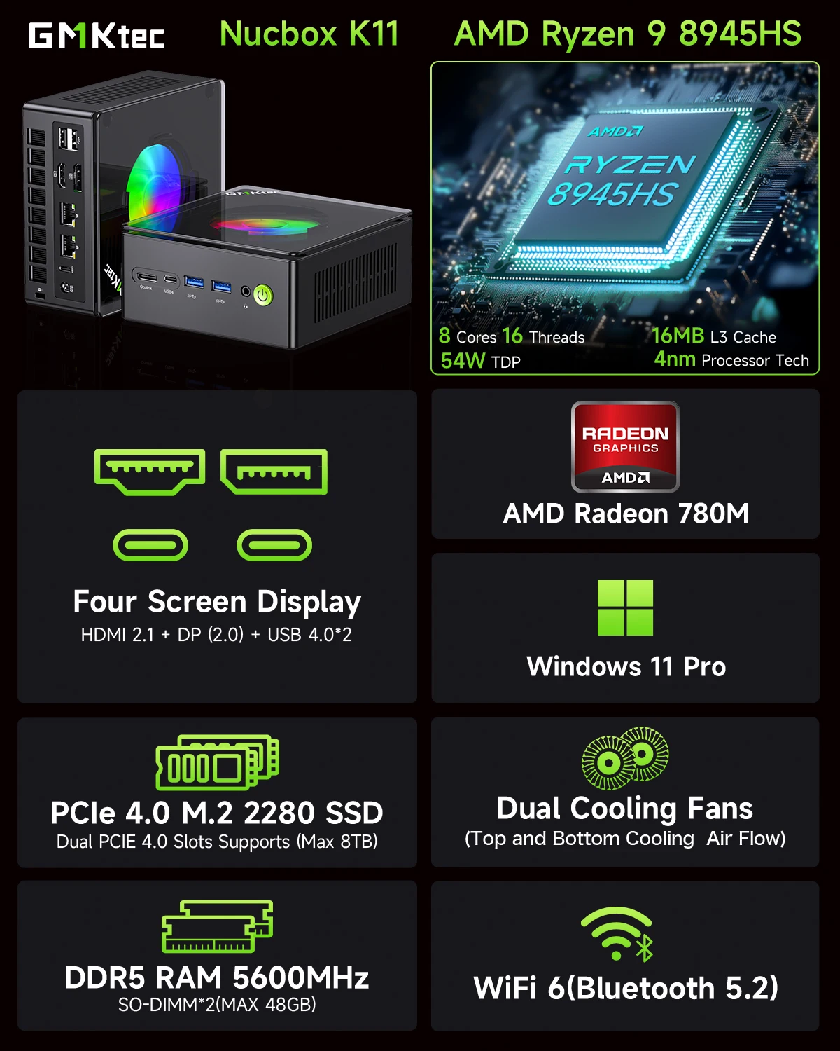 Игровой мини-ПК GMKtec Nucbox  – обзор и цена Pc Gaming Ddr5