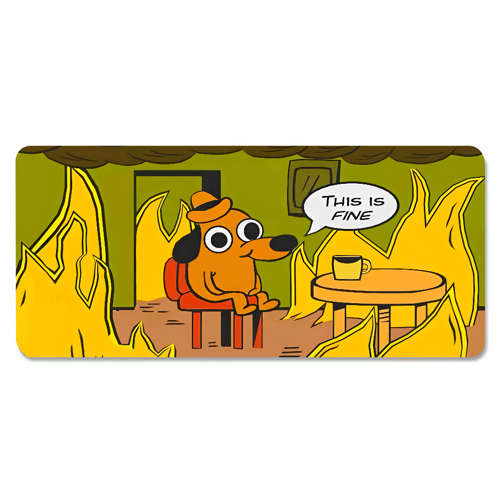 Коврик для мыши This Is Fine D – обзор и цена Gaming Desk Mat